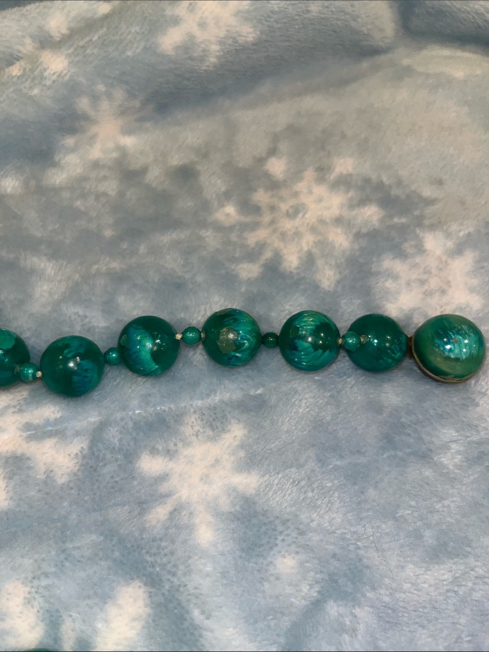 Teal Beaded vintage Necklace - Women Jewelry - Picture 7 of 10